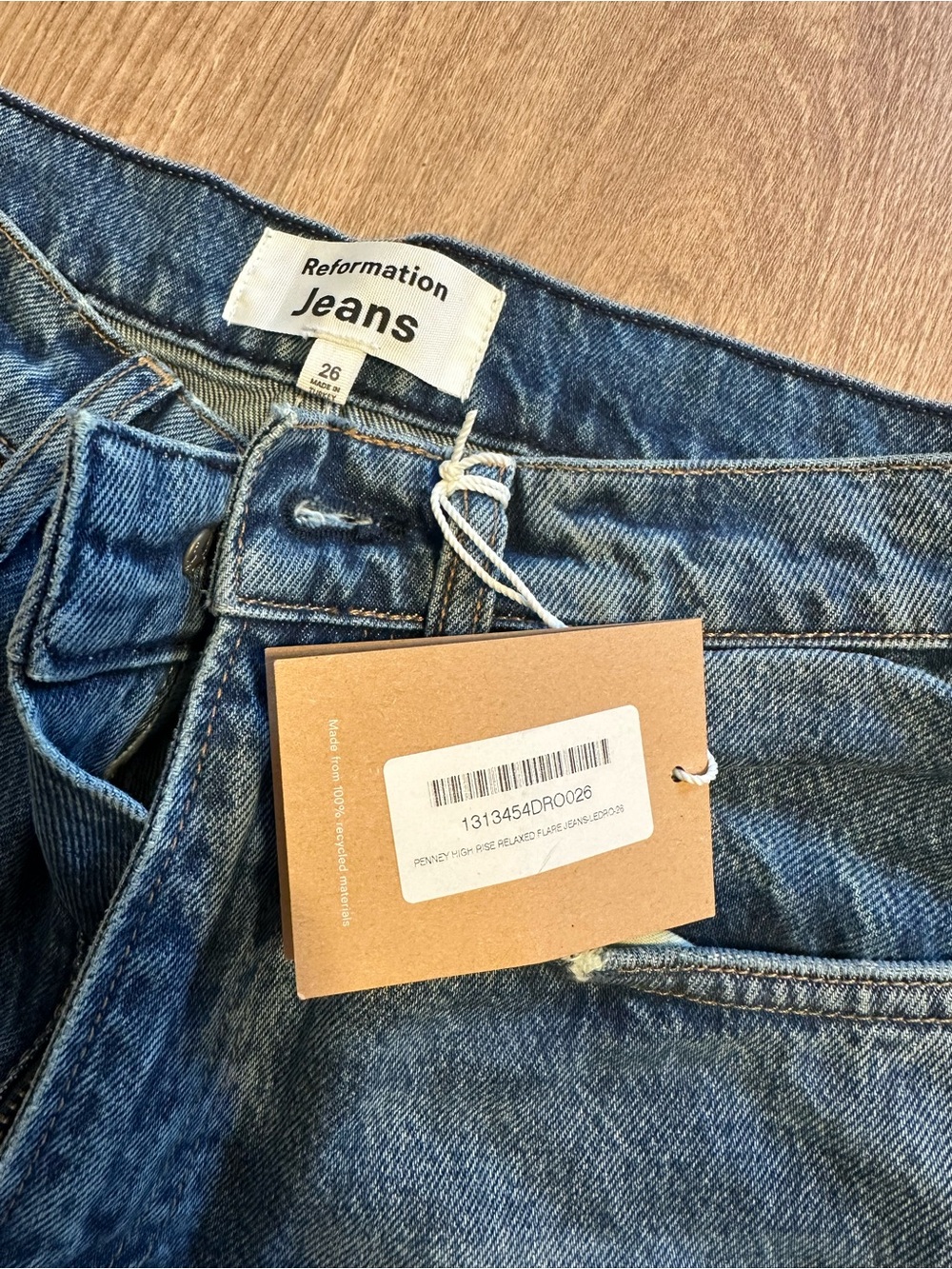 Reformation Penney Wide-Leg High-Rise Women’s Jeans in Medium Blue Size 26 - Picture 4 of 8